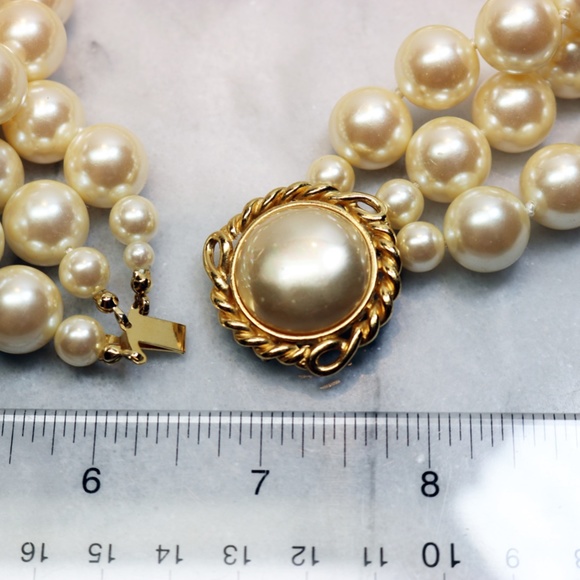 Carolee Three Strand Simulated Pearl Necklace - Picture 15 of 16